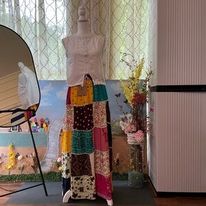 Ashley Taylor Colorful Patchwork Maxi Skirt